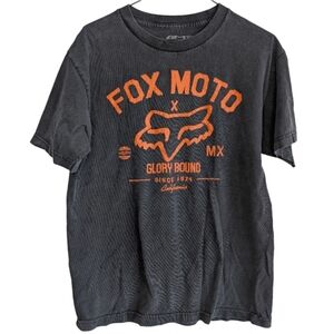 Fox Moto Men's Medium Black 100% Cotton Short Sleeve Graphic‎ T-shirt